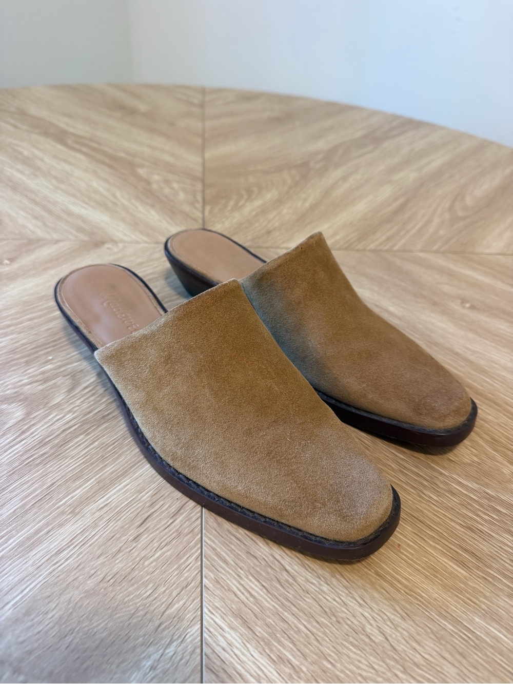 Madewell Suede Mules Brown Tan Slip On Shoes Size 6